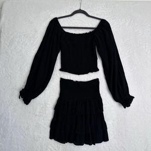 Olivaceous 2 Piece Dress Women‎ S Knit Bodycon Flowy Long Sleeve Cropped